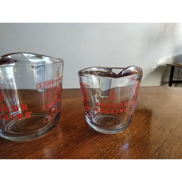 Set Of 3 Anchor Hocking Measuring Cup Open Handle - 1 Cup & 2 Cup & 4 Cup - Picture 5 of 16
